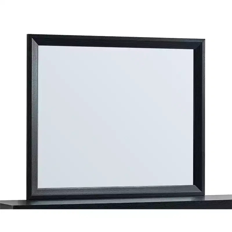 41 Zoll B x 35 Zoll H Rechteckiger Holzrahmen Schwarz Kommodenspiegel