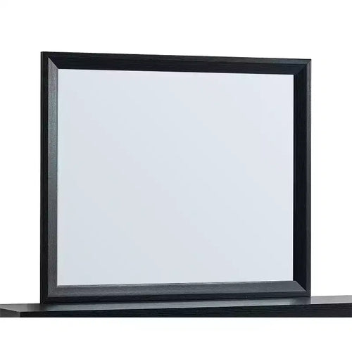 41 Zoll B x 35 Zoll H Rechteckiger Holzrahmen Schwarz Kommodenspiegel