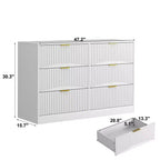 Kommode mit 6 Schubladen, modernes Sideboard mit Wellenmuster, Spanplatte, robuste Konstruktion, viel Stauraum
