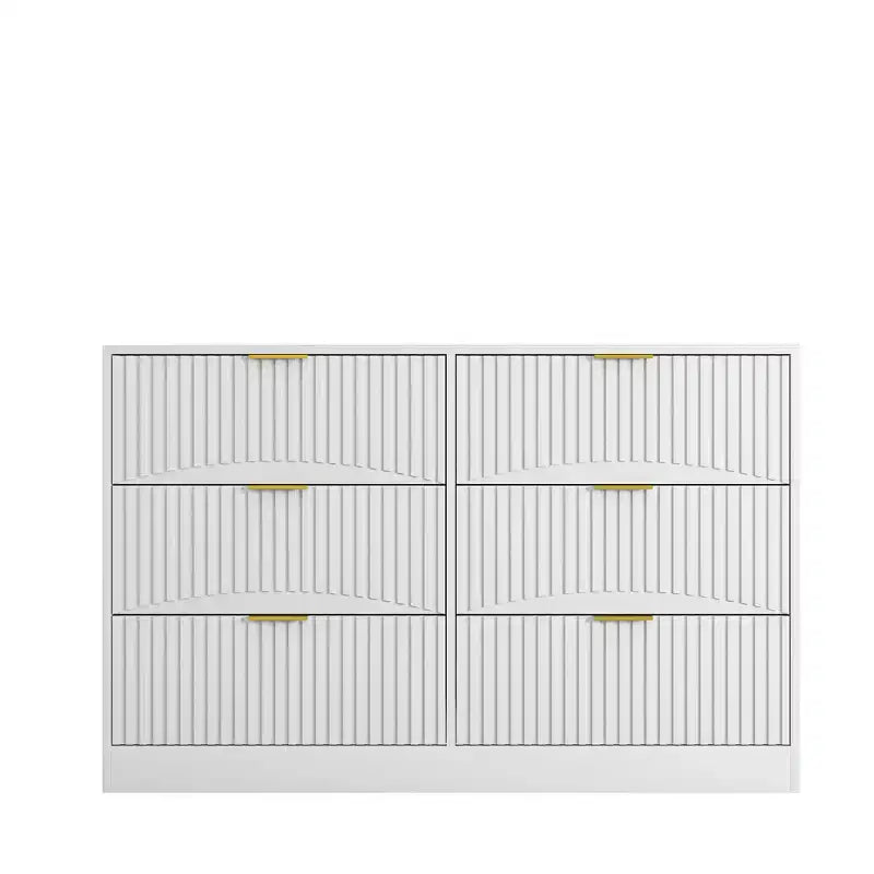 Kommode mit 6 Schubladen, modernes Sideboard mit Wellenmuster, Spanplatte, robuste Konstruktion, viel Stauraum