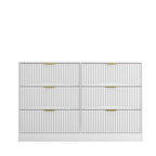Kommode mit 6 Schubladen, modernes Sideboard mit Wellenmuster, Spanplatte, robuste Konstruktion, viel Stauraum