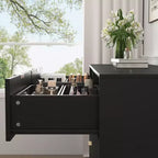 Kommode mit 6 Schubladen, modernes Sideboard mit Wellenmuster, Spanplatte, robuste Konstruktion, viel Stauraum