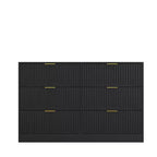 Kommode mit 6 Schubladen, modernes Sideboard mit Wellenmuster, Spanplatte, robuste Konstruktion, viel Stauraum