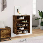 Schuhschrank, Rauch-Eiche, Holzwerkstoff, mittlerer Stauraum
