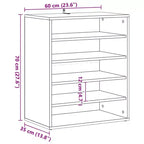 Schuhschrank, Rauch-Eiche, Holzwerkstoff, mittlerer Stauraum
