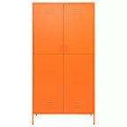 Kleiderschrank Orange Pulverbeschichteter Stahl Großer Kleiderschrank Rechteckig