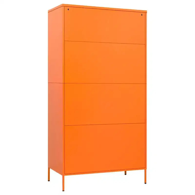 Kleiderschrank Orange Pulverbeschichteter Stahl Großer Kleiderschrank Rechteckig