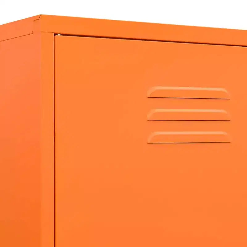 Kleiderschrank Orange Pulverbeschichteter Stahl Großer Kleiderschrank Rechteckig