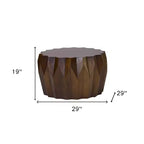 29 brauner, massiver Couchtisch, achteckig