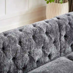 81.5 Chesterfield Chenille L-förmiges Ecksofa mit getufteter Rückenlehne