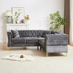 81.5 Chesterfield Chenille L-förmiges Ecksofa mit getufteter Rückenlehne