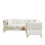 81.5 Chesterfield Chenille L-förmiges Ecksofa mit getufteter Rückenlehne