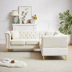 81.5 Chesterfield Chenille L-förmiges Ecksofa mit getufteter Rückenlehne