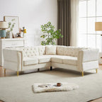 81.5 Chesterfield Chenille L-förmiges Ecksofa mit getufteter Rückenlehne