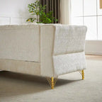 81.5 Chesterfield Chenille L-förmiges Ecksofa mit getufteter Rückenlehne