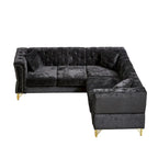 81.5 Chesterfield Chenille L-förmiges Ecksofa mit getufteter Rückenlehne