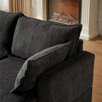 6-teiliges wandelbares modulares Cord-Sofa mit Stauräumen, 2 abnehmbaren Ottomanen, freie Kombination
