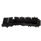 6-teiliges wandelbares modulares Cord-Sofa mit Stauräumen, 2 abnehmbaren Ottomanen, freie Kombination