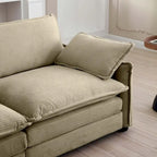 6-teiliges U-förmiges Cord-Modulsofa mit 2 Ottomanen