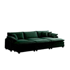 6-teiliges modulares Schlafsofa aus Kordsamt mit 3 abnehmbaren Ottomanen und 5 Kissen, freie Kombination
