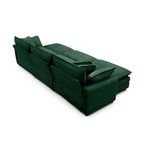 6-teiliges modulares Schlafsofa aus Kordsamt mit 3 abnehmbaren Ottomanen und 5 Kissen, freie Kombination