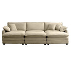6-teiliges modulares Schlafsofa aus Kordsamt mit 3 abnehmbaren Ottomanen und 5 Kissen, freie Kombination