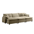 6-teiliges modulares Schlafsofa aus Kordsamt mit 3 abnehmbaren Ottomanen und 5 Kissen, freie Kombination
