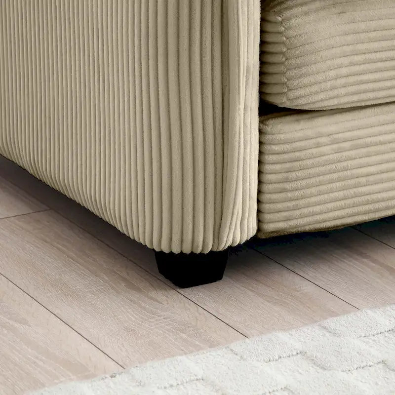 6-teiliges modulares Schlafsofa aus Kordsamt mit 3 abnehmbaren Ottomanen und 5 Kissen, freie Kombination