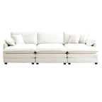 6-teiliges modulares Schlafsofa aus Kordsamt mit 3 abnehmbaren Ottomanen und 5 Kissen, freie Kombination