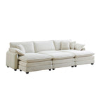 6-teiliges modulares Schlafsofa aus Kordsamt mit 3 abnehmbaren Ottomanen und 5 Kissen, freie Kombination