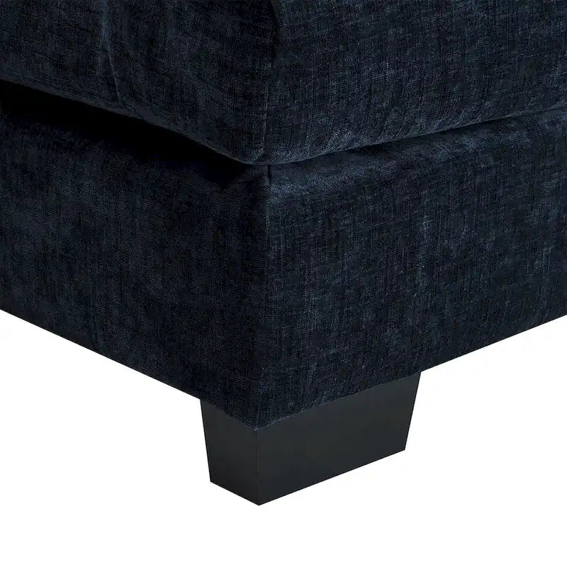 Blaues Chenille 6-Sitzer modulares U-förmiges Schlafsofa mit Chaiselongue