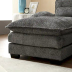 Graues modernes großes modulares U-förmiges Ecksofa mit abnehmbaren Kissen und Zierkissen