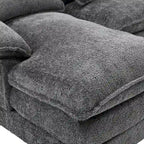 Graues modernes großes modulares U-förmiges Ecksofa mit abnehmbaren Kissen und Zierkissen