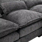 Graues modernes großes modulares U-förmiges Ecksofa mit abnehmbaren Kissen und Zierkissen
