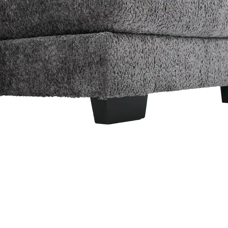 Graues modernes großes modulares U-förmiges Ecksofa mit abnehmbaren Kissen und Zierkissen