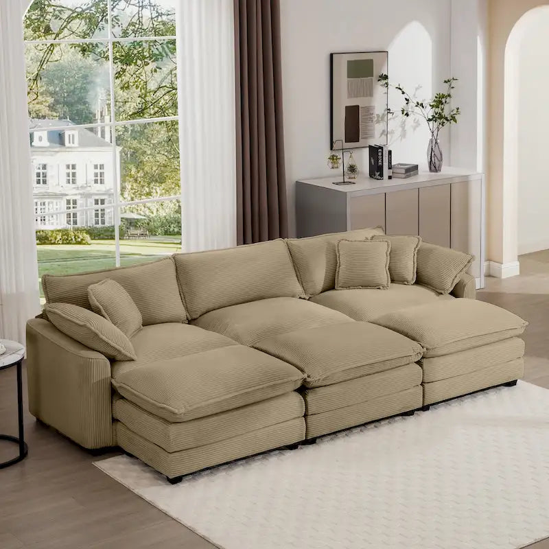 Modulares Cord-Sofa "Cloud" mit Polsterung, freie Kombination
