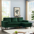 Grünes 88 Velvet Corner Schlafsofa mit Ausziehbett