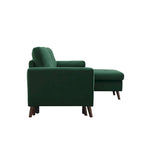 Grünes 88 Velvet Corner Schlafsofa mit Ausziehbett