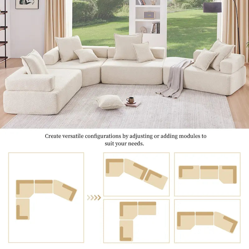 DIY-anpassbares modulares Bouclé-Sofa