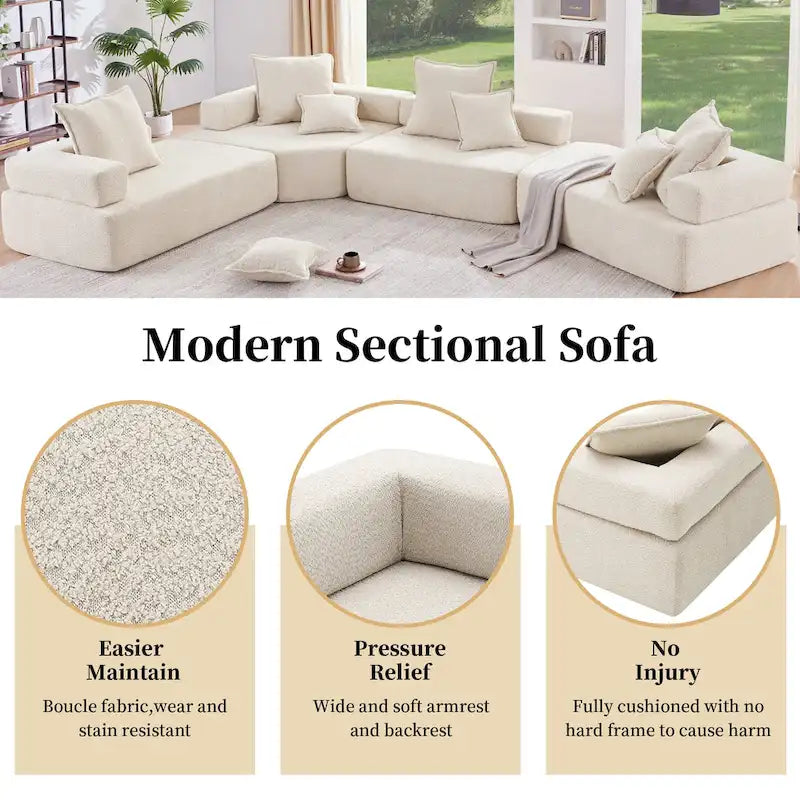 DIY-anpassbares modulares Bouclé-Sofa