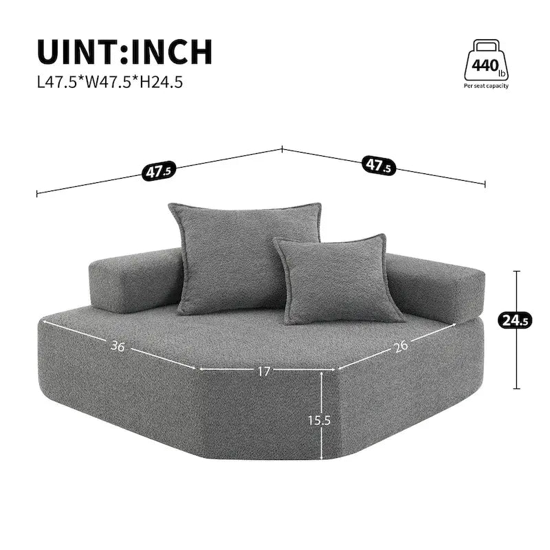 DIY-anpassbares modulares Bouclé-Sofa