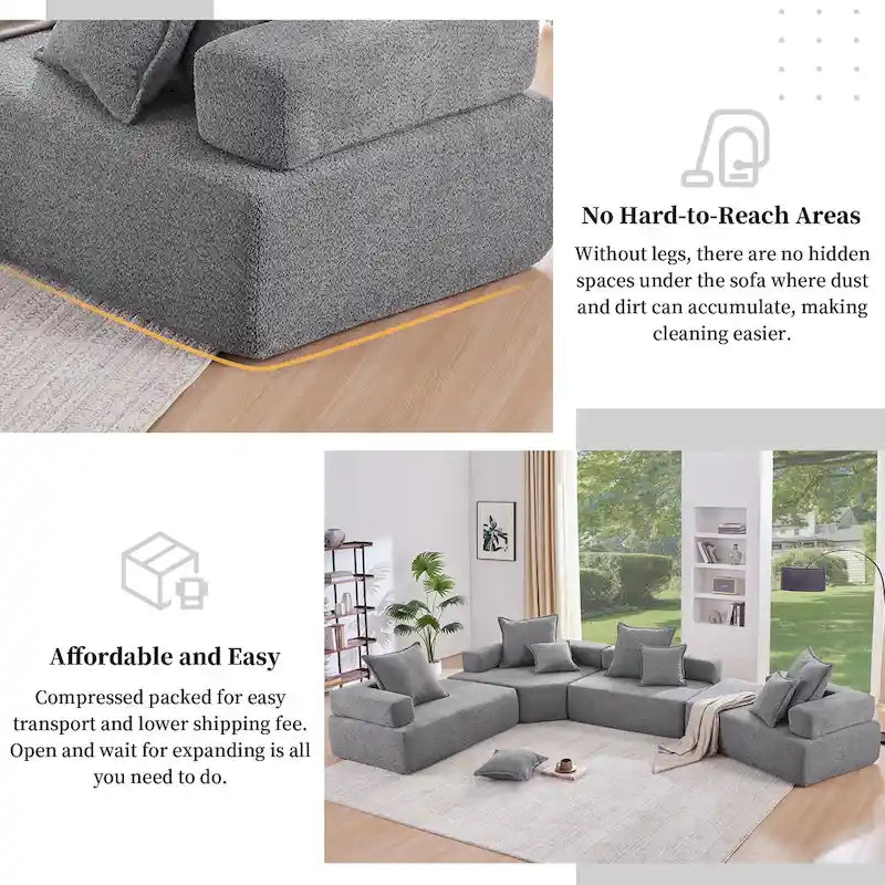 DIY-anpassbares modulares Bouclé-Sofa