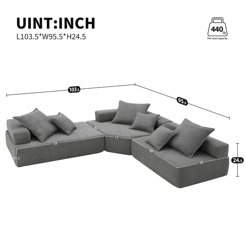 DIY-anpassbares modulares Bouclé-Sofa