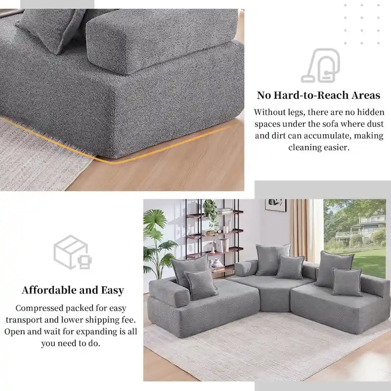 DIY-anpassbares modulares Bouclé-Sofa