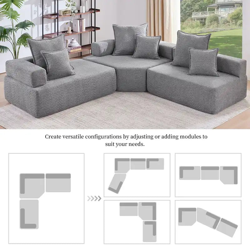 DIY-anpassbares modulares Bouclé-Sofa