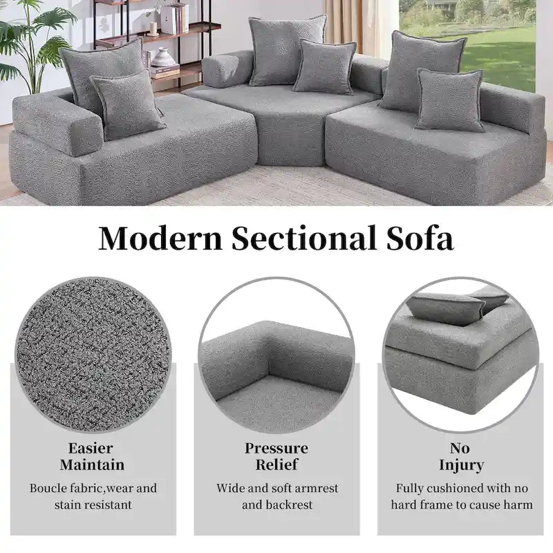 DIY-anpassbares modulares Bouclé-Sofa