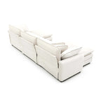 Beiges 5-teiliges Cord-Modulsofa in U-Form mit 2 Ottomanen