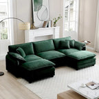DIY anpassbares Cord-Polster Ecksofa ohne Armlehnen
