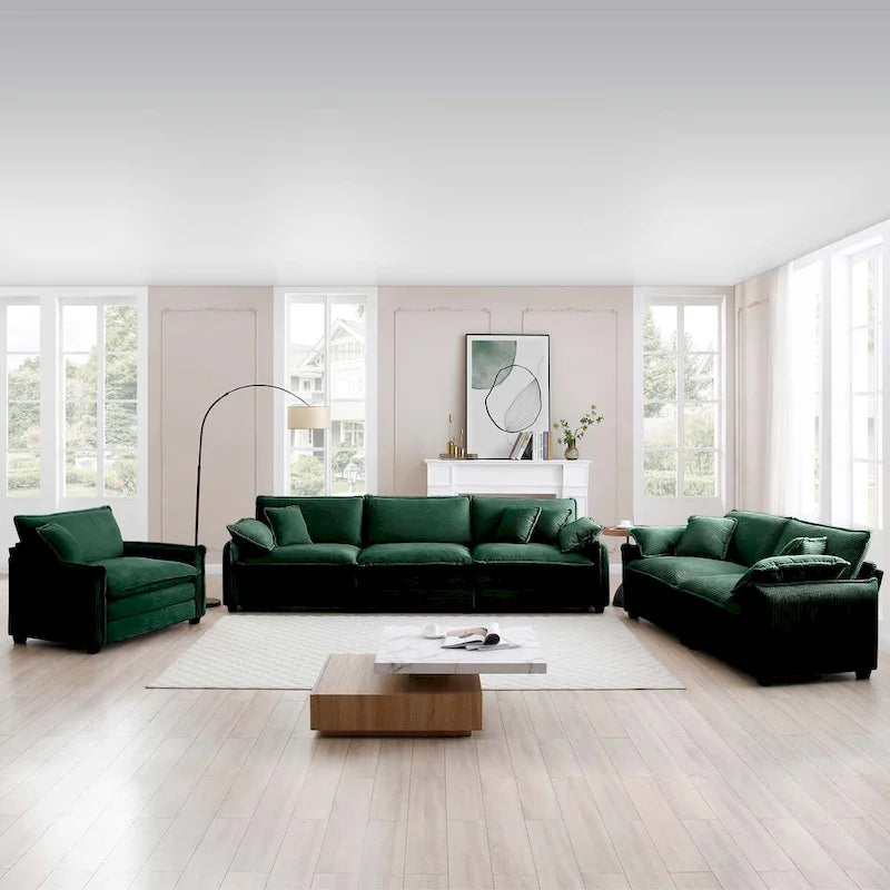 DIY anpassbares Cord-Polster Ecksofa ohne Armlehnen