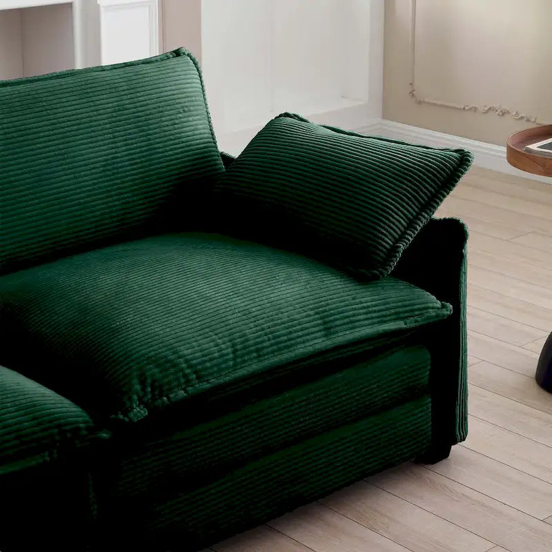 DIY anpassbares Cord-Polster Ecksofa ohne Armlehnen